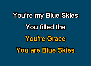 You're my Blue Skies
You filled the

You're Grace

You are Blue Skies