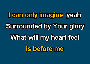 I can only imagine yeah

Surrounded by Your glory

What will my heart feel

is before me