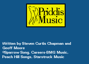 Written by Steven Cuttis Chapman and
Geoff Moore

eSparrow Song, Careers-BMG Music.
Peach Hill Songs, Starstmck Music