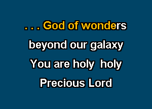 . . . God of wonders

beyond our galaxy

You are holy holy

Precious Lord