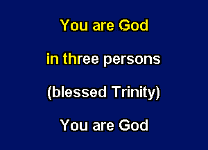 You are God

in three persons

(blessed Trinity)

You are God