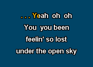 ...Yeah oh oh
You you been

feelin' so lost

under the open sky