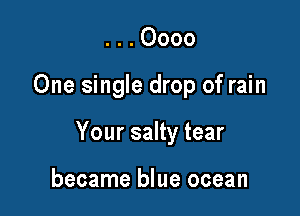 ...0000

One single drop of rain

Your salty tear

became blue ocean