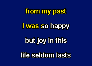 from my past

I was so happy

but joy in this

life seldom lasts