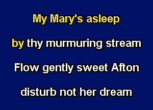 My Mary's asleep
by thy murmuring stream
Flow gently sweet Afton

disturb not her dream