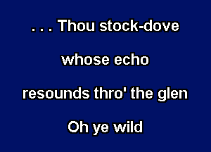 . . . Thou stock-dove

whose echo

resounds thro' the glen

Oh ye wild