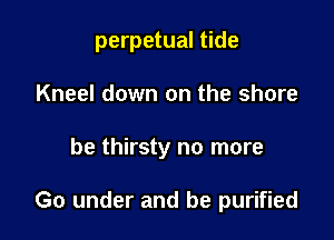 perpetual tide

Kneel down on the shore
be thirsty no more

Go under and be purified
