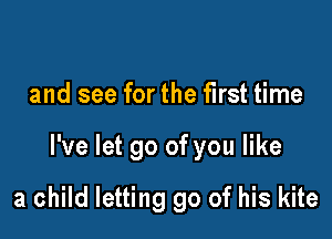 and see for the first time

I've let go of you like

a child letting go of his kite