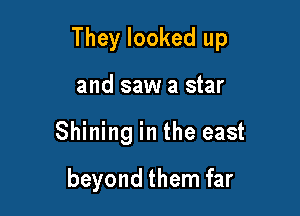They looked up

and saw a star
Shining in the east

beyond them far