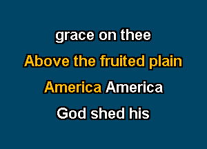 grace on thee

Above the fruited plain
America America
God shed his