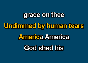 grace on thee

Undimmed by human tears

America America
God shed his