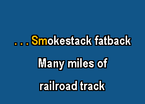 . . . Smokestack fatback

Many miles of

railroad track