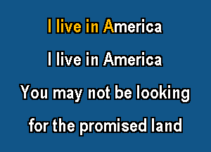 I live in America

I live in America

You may not be looking

for the promised land