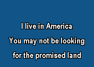 I live in America

You may not be looking

for the promised land