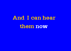 And I can hear

them now