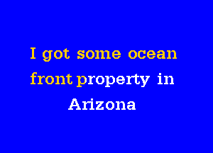 I got some ocean

front property in

Arizona