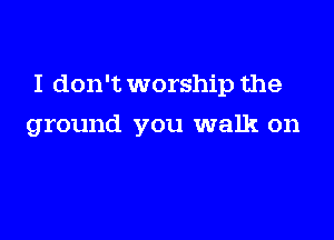I don't worship the

ground you walk on