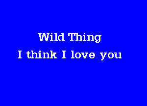 Wild Thing

I think I love you