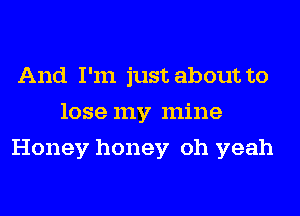 And I'm just about to
lose my mine
Honey honey oh yeah