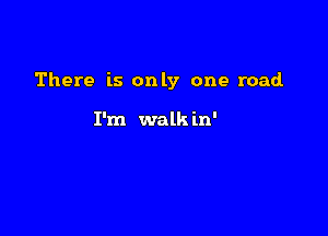 There is only one road.

I'm walk in'