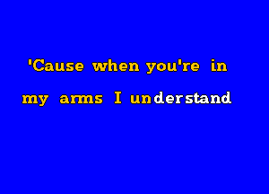 'Cause when you're in

my arms I understand