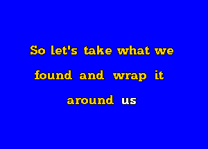 So let's take what we

found and wrap it

around us