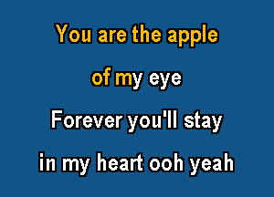 You are the apple
of my eye

Forever you'll stay

in my heart ooh yeah