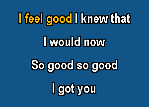 lfeel good I knew that

I would now

So good so good

I got you