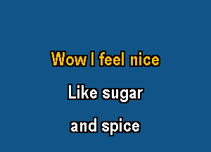 Wow I feel nice

Like sugar

and spice