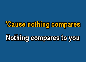 'Cause nothing compares

Nothing compares to you