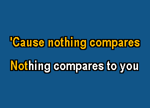 'Cause nothing compares

Nothing compares to you