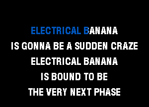 ELECTRICAL BAHAMA
IS GONNA BE A SUDDEH CRAZE
ELECTRICAL BAHAMA
IS BOUND TO BE
THE VERY NEXT PHASE