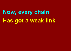 Now, every chain
Has got a weak link