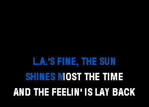 LJL'S FIHE, THE SUN
SHIHES MOST THE TIME
AND THE FEELIH' IS LAY BACK