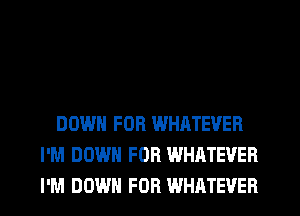 DOWN FOR WHATEVER
I'M DOWN FOR WHATEVER
I'M DOWN FOR WHATEVER