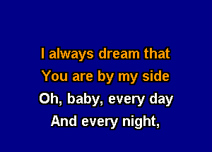 I always dream that
You are by my side

Oh, baby, every day
And every night,