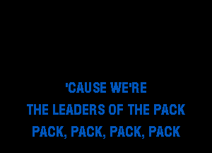 'CAU SE WE'RE
THE LEADERS OF THE PACK
PACK, PACK, PACK, PACK