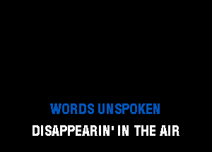 WORDS UHSPDKEH
DISAPPEARIH' IN THE AIR