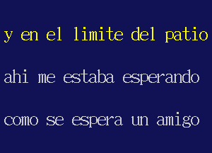 y en el limite del patio
ahi me estaba esperando

como se espera un amigo