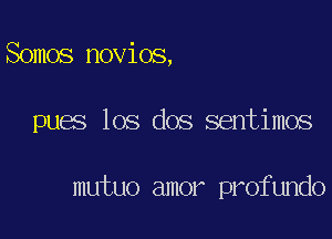 Somos novios,

pues los dos sentimos

mutuo amor profundo