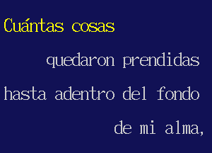 Cudntas cosas

quedaron prendidas
hasta adentro del fondo

de mi alma,