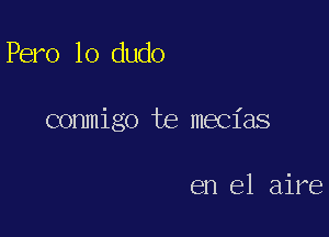 Pero lo dudo

conmigo te mecias

en el aire