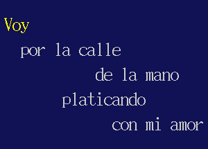 Voy
por la calle

de la mano
platicando
con mi amor