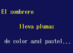 El sombrero

lleva plumas

de color azul pastel...