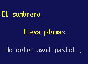 El sombrero

lleva plumas

de color azul pastel...