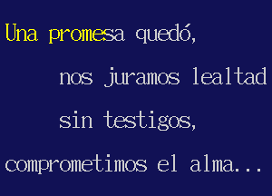 Una promesa quedd,
nos juramos lealtad
Sin testigos,

comprometimos e1 alma...