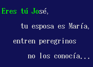 Eres td Jos ,

tu esposa es Maria,

entren peregrinos

no 103 conocfa...