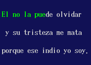 El no la puede olvidar

y su tristeza me mata

porque ese indio yo soy.