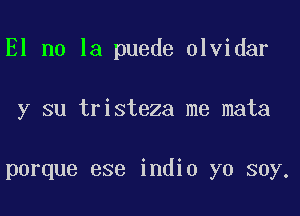 El no la puede olvidar

y su tristeza me mata

porque ese indio yo soy.