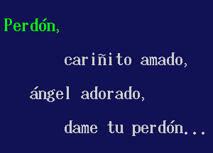 Perddn,
cari it0 amado,

ngel adorado,

dame tu perddn...